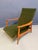 Heywood-Wakefield Heywood-Wakefield High-Back Lounge Chair, Sculpted Oak Frame, Olive Fabric 1960s For Sale - Image 4 of 10