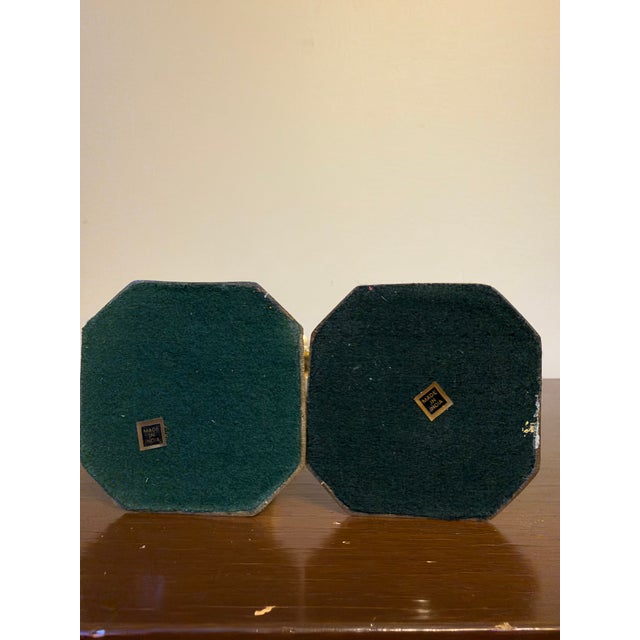 A classic pair of English brass candlesticks in the much-loved "beehive and diamond" pattern. Each features a turned stem...