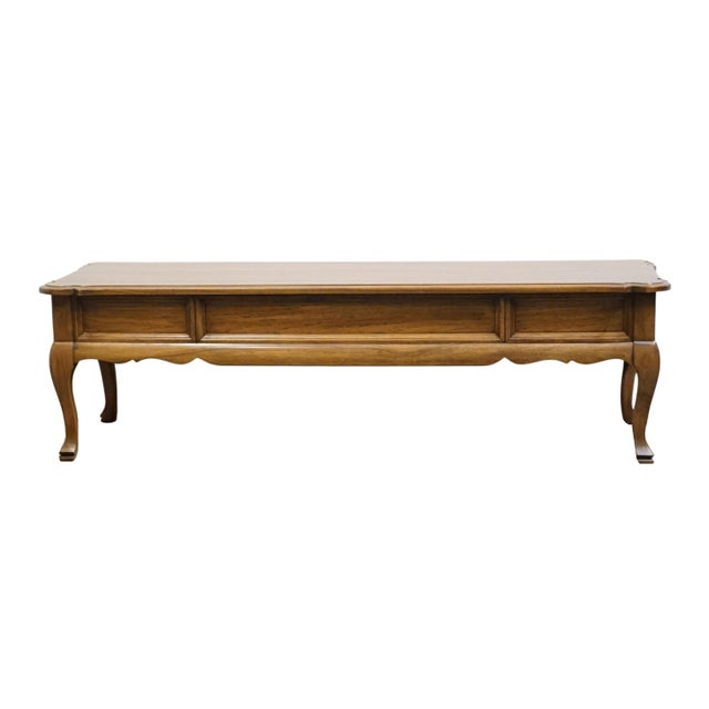 Willett Furniture Solid Walnut Country French Style 54" Accent Coffee Table For Sale - Image 11 of 12