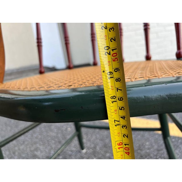 Vintage 20th Century Barrel Back Cane Seat Captain Chair For Sale In Washington DC - Image 6 of 12