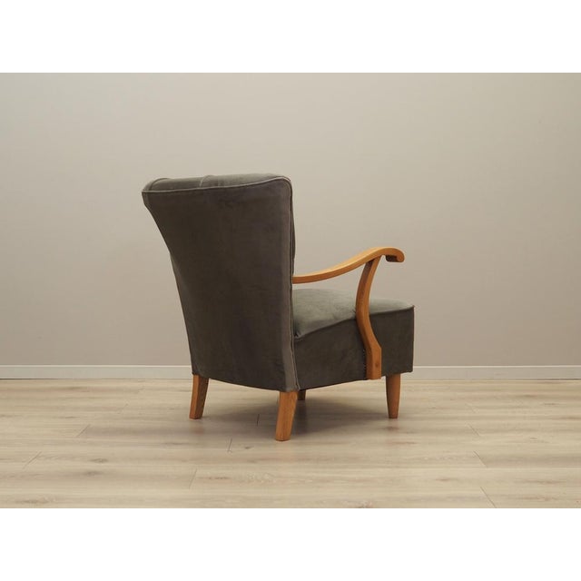 Gray Vintage Danish Beech Armchair, 1960s For Sale - Image 8 of 18