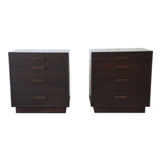 Harvey Probber Mid-Century Mahogany 4 Drawer Nightstands - a Pair For Sale
