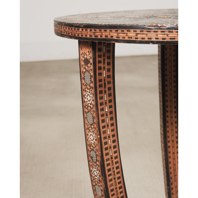 Pair of Moorish Geometric Mother-of-Pearl Inlaid Drink Tables For Sale - Image 13 of 18