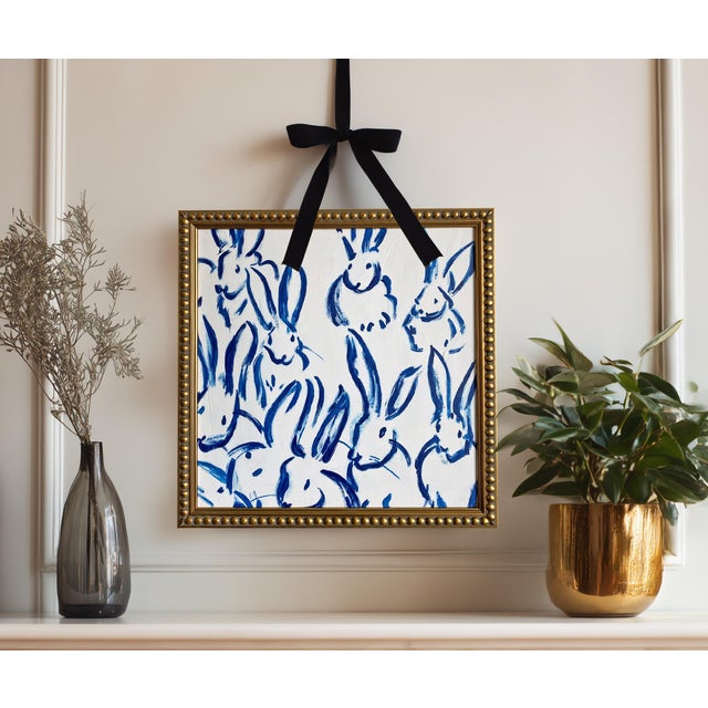 Artist: Tatiana Duperault Medium: Acrylic paint on canvas Size: 13" x 13" (including frame) Frame: Gold gilded beaded...