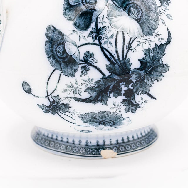 Large Transferware Pitcher from Villeroy & Boch, 1890s For Sale - Image 10 of 13