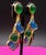1980s Gripoix Blue and Green Abstract Dangle Earrings For Sale - Image 4 of 5
