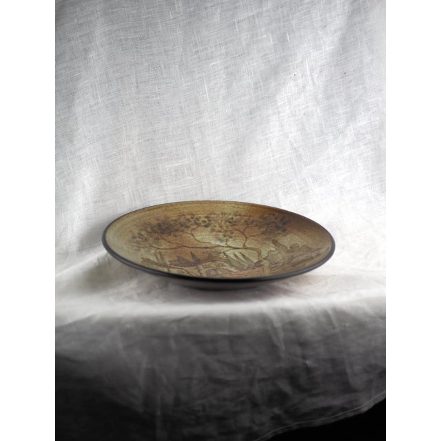 Mid-Century Paulet French Landscape Olive Fruit Bowl / Plate For Sale - Image 11 of 13