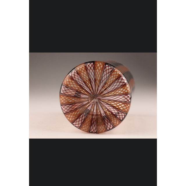 Mid 20th Century Vintage Murano Zanfirico Filigrana Glass Vase, Mid-Century Italian For Sale - Image 5 of 5