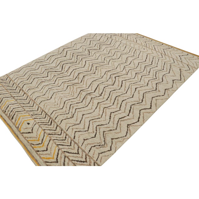 Rug & Kilim Rug & Kilim’s Moroccan Style Rug in Beige-Brown and Gold - 8'x10' For Sale - Image 4 of 7