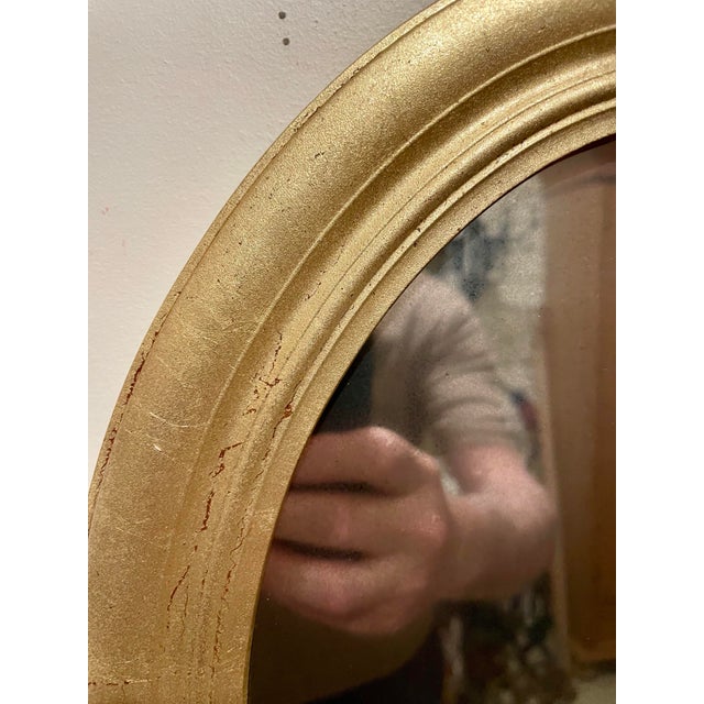 Pair of Vintage Gilt Oval Distressed Mirrors For Sale - Image 10 of 12