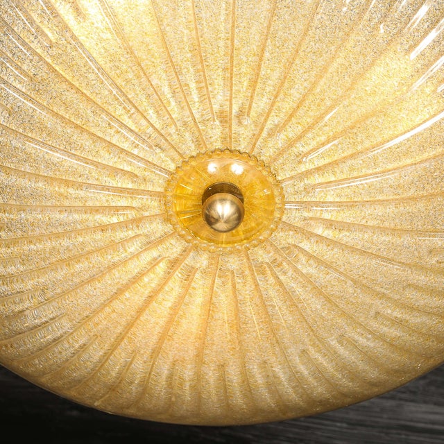 Pair of Mid-Century Barovier Y Toso Hand-Blown Fluted Murano Glass Chandeliers For Sale In New York - Image 6 of 18