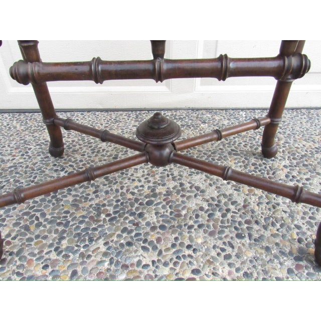 Antique French Faux Bamboo Stool For Sale - Image 14 of 17
