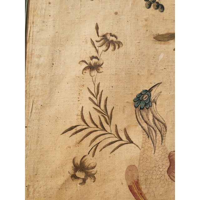 Bird Wallpaper Panel, Turin or China, 18th-19th Century For Sale - Image 6 of 14