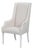 Upholstered Host Dining Chair in Ivory Chenille For Sale