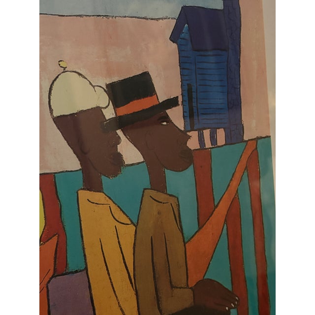 William Johnson Framed William H. Johnson ‘Going to Church’ Folk Art Reproduction Print For Sale - Image 4 of 11