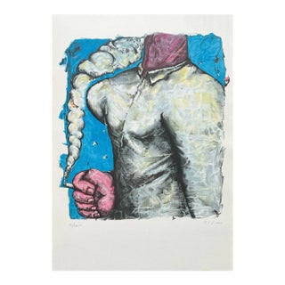 1984 Jean-Charles Blais Smoker Lithograph For Sale