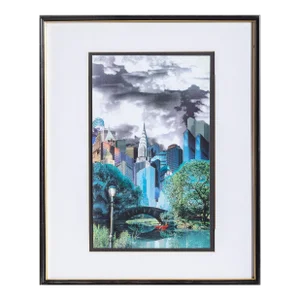 City Skyline, Erik Freyman Collage on Paper, Unsigned