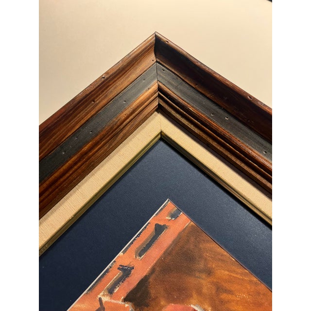 Circa 1930s Edwin Kaufman Original Watercolor Nyc Demolition Scene Framed Signed For Sale - Image 4 of 5