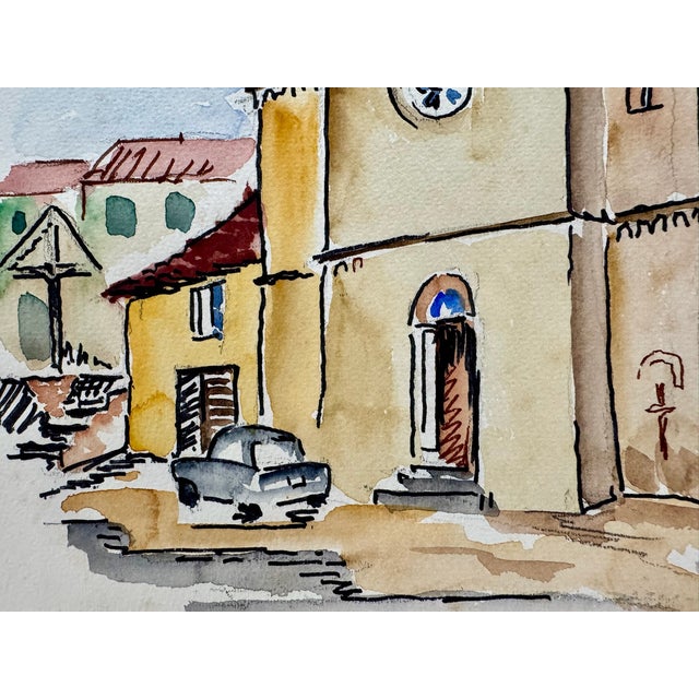 Rustic Henry Emil Salloch Original Watercolor on Paper Fornace, Italy. 1970. For Sale - Image 3 of 7