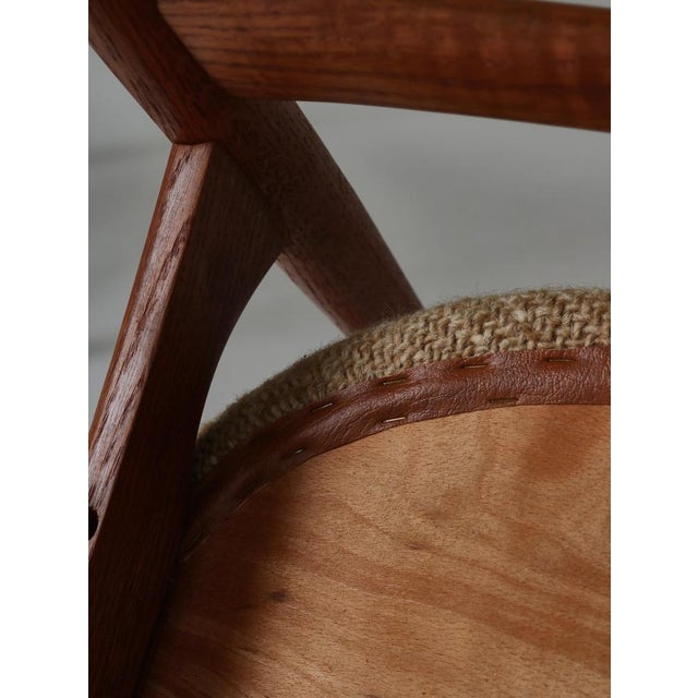 Set of Modern Danish Cowhorn Armchairs attributed to Knud Færch in Teakwood & Oak, 1960s For Sale - Image 18 of 18