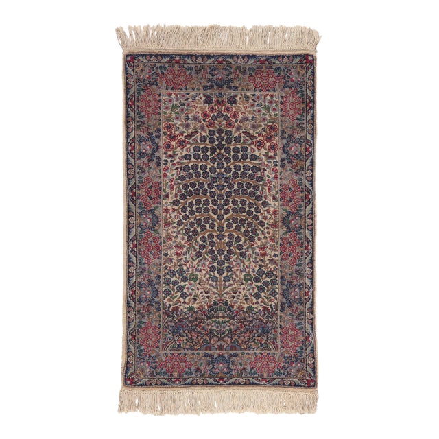 Vintage Chinese Kerman Tree of Life Rug, 02'00 X 03'06 For Sale