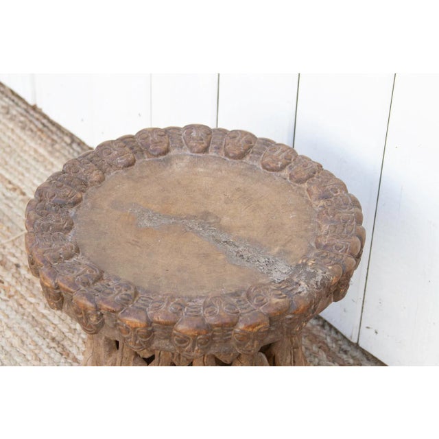 19th Century Oxidized Wood African Ceremonial Stool For Sale - Image 5 of 10