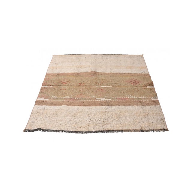 Handwoven vintage decorative kilim rug from Marash region of Turkey. Approximately 50-60 years old. In good condition....