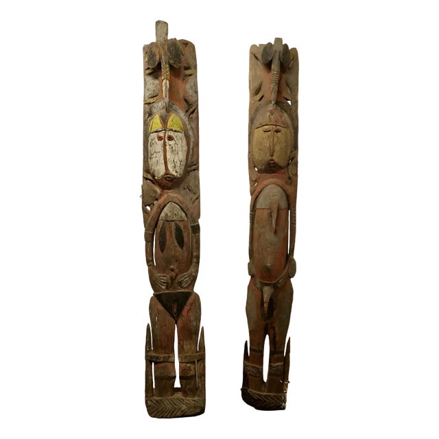 Very Tall African Marriage Figure Panels, 1800s, Set of 2 For Sale