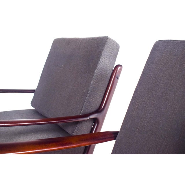 1950s Set of Model Pj 112 Easy Chairs in Mahogany by Ole Wanscher for Peter Jeppesens, 1951 For Sale - Image 5 of 10
