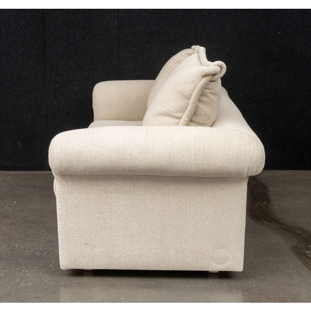 Modern Beige Upholstered Three-Seat Sofa For Sale In New York - Image 6 of 7