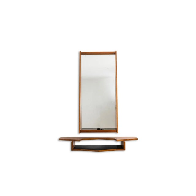 Mirror and Mahogany Console, 1970s, Set of 2 For Sale - Image 10 of 10
