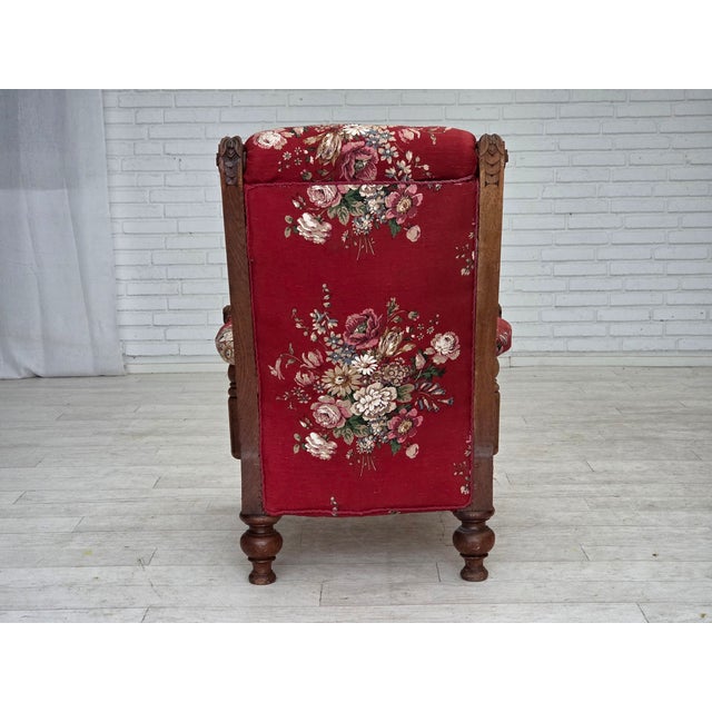 Vintage Danish Lounge Chair in Furniture Cotton Fabric, 1930s For Sale - Image 15 of 18