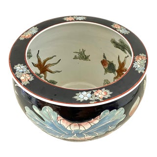 Chinoiserie Koi Fishbowl Planter For Sale
