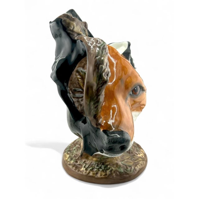 1990s Royale Stratford Double Stirrup Horse & Fox Head Porcelain Pitcher For Sale - Image 4 of 6