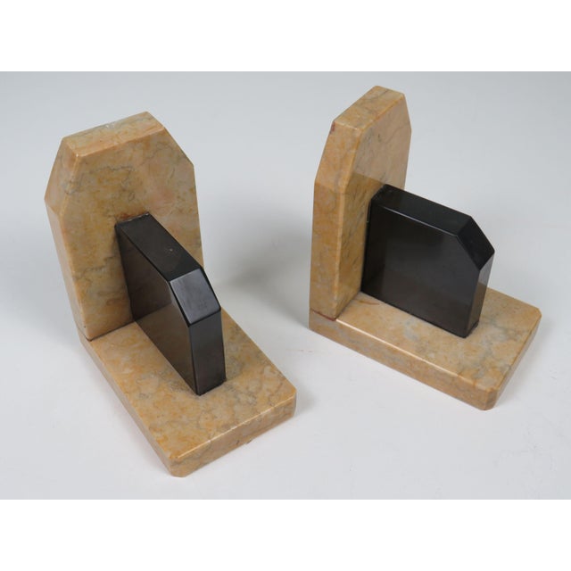 Belgian Architectural Marble Bookends, 1919, Set of 2 For Sale - Image 4 of 8