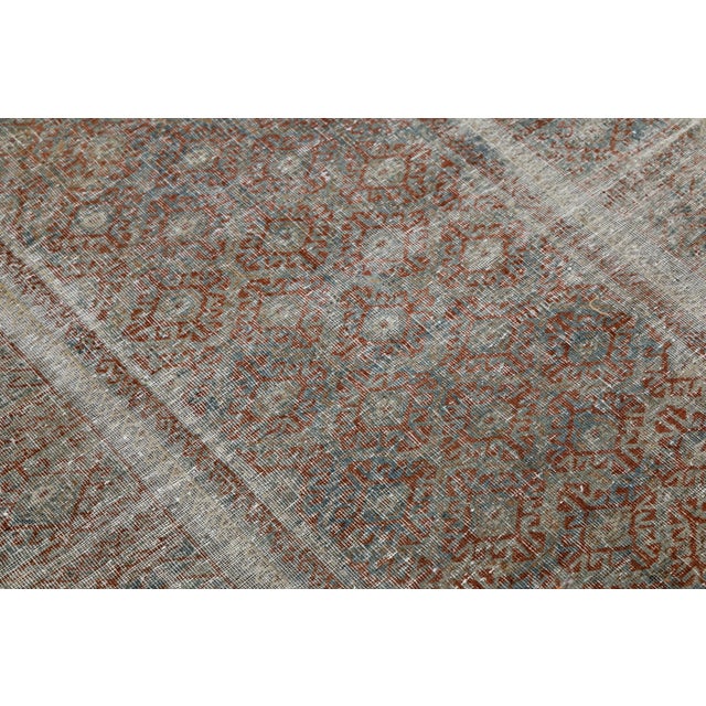 Late 19th Century Antique Malayer Hand-Knotted Wool Accent Rug With Worn Distressed Patina For Sale - Image 5 of 7