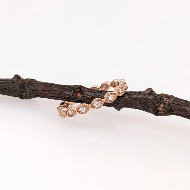 2020s Natural Diamond Eternity Band Ring in Solid 14K Rose Gold For Sale - Image 5 of 6