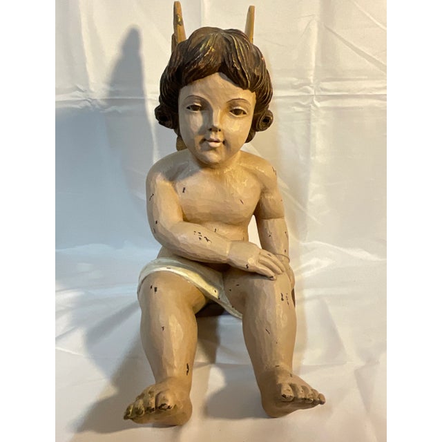 Antique Composition Angel Statue For Sale - Image 11 of 12