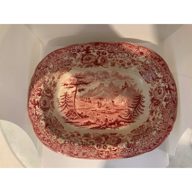 Ridgway Porcelain Early 1800’s Tyrolean Red Serving Bowl For Sale - Image 4 of 8