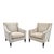 A pair of club chairs from renowned furniture maker George Smith. The Georgian chair is handmade in England and features a...