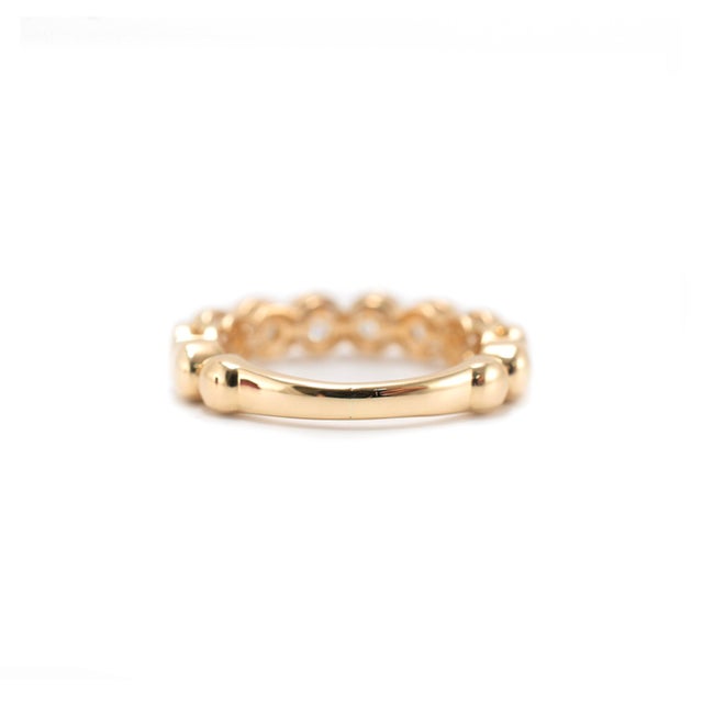 Early 21st Century Ladies 18k Yellow Gold 1.50ctw Bezel Set Half Eternity Band Ring, Size 6.5 For Sale - Image 5 of 8