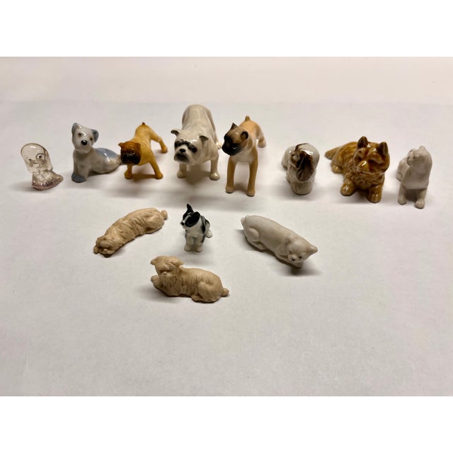 Brown Vintage Miniature Ceramic Dogs Set/12 For Sale - Image 8 of 8