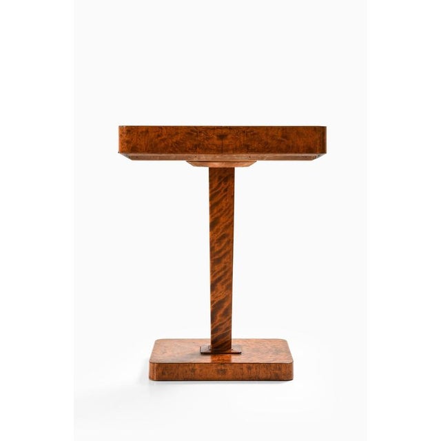 Carl Malmsten Vintage Side Table in Birch and Brass by Carl Malmsten, 1930s For Sale - Image 4 of 9