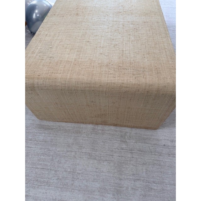 Crate & Barrel Meadow Grasscloth Coffee Table For Sale - Image 10 of 12