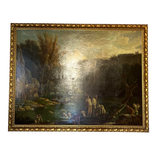 Oil on Canvas Late 20th Century “The Falls at Tívoli“ Italian Landscape Painting, Unsigned. For Sale