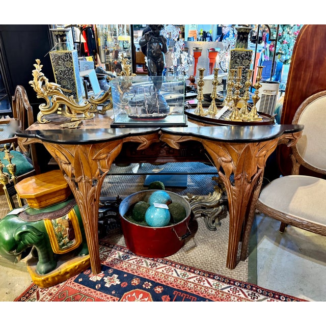 Pair Carved Wood Consoles in the Style of Serge Roche For Sale - Image 9 of 9