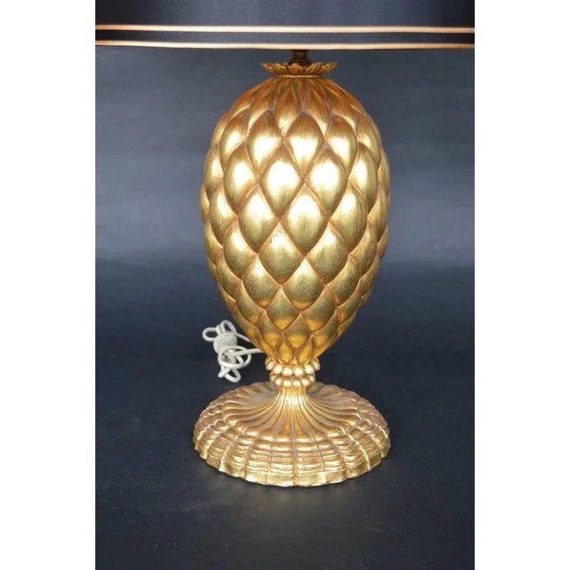 Art Deco Pair of York Gold Leaf Lamps by Bryan Cox For Sale - Image 3 of 5