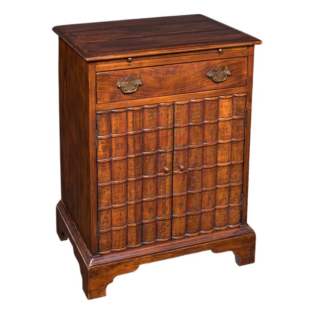 Vintage Bachelor's Writing Cabinet, English, Library Cupboard, Regency Revival For Sale