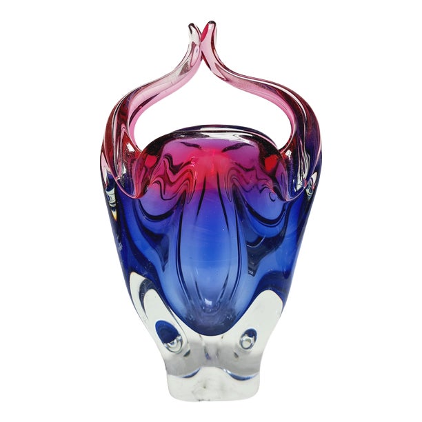 Vase by J. Hospodka for Chribska Glassworks, Former Czechoslovakia, 1960s For Sale