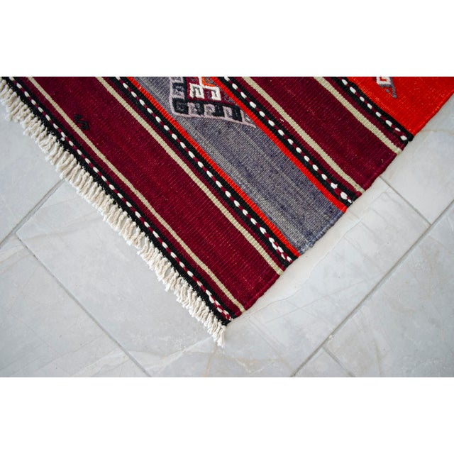 1940s Turkish Kilim Rug Hand Woven Large Area Rug Jajim - 6′2″ X 13′6″ For Sale - Image 11 of 14